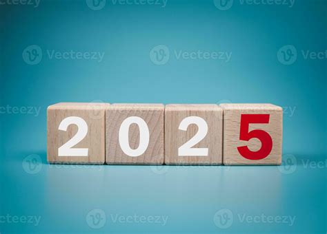 Wooden Blocks Lined Up With The Letters 2025 Represents The Goal Setting For 2025 The Concept