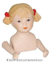Blonde Girl Pigtails Porcelain Doll Head And Hands Porcelain Doll Heads Doll Supplies