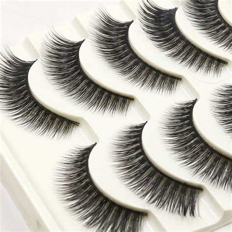 Pairs Thick Long Cross Party False Eyelashes Black Band Eye Lashes