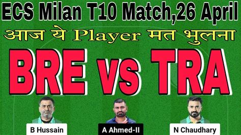 Bre Vs Tra Dream11 Prediction Bre Vs Tra Player Stats Bre Vs Tra