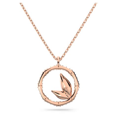 Buy Swarovski Dellium Necklace Circle Bamboo White Rose Gold Tone