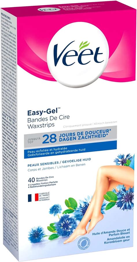 Veet Easy Gel Bandes De Cire Froide Corps Jambes Peaux