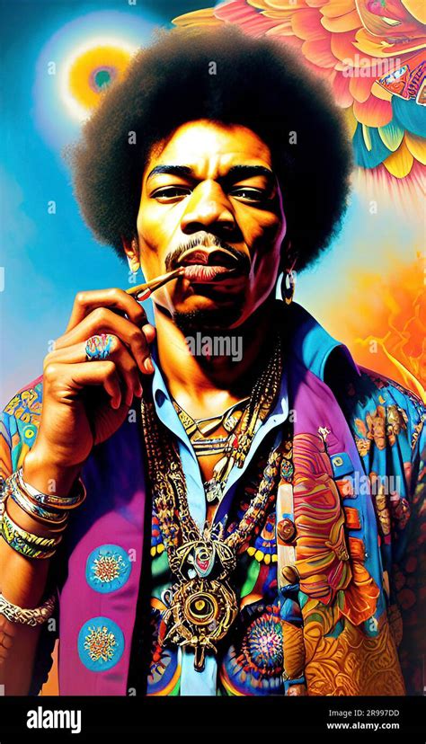 Psychedelic Jimi Hendrix Stock Photo - Alamy