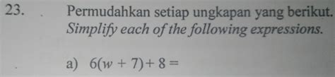 Solved Permudahkan Setiap Ungkapan Yang Berikut Simplify Each Of