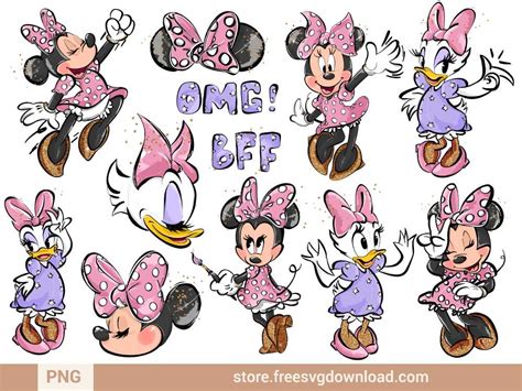 Minnie Mouse Daisy Clipart Bundle Store Free Svg Download