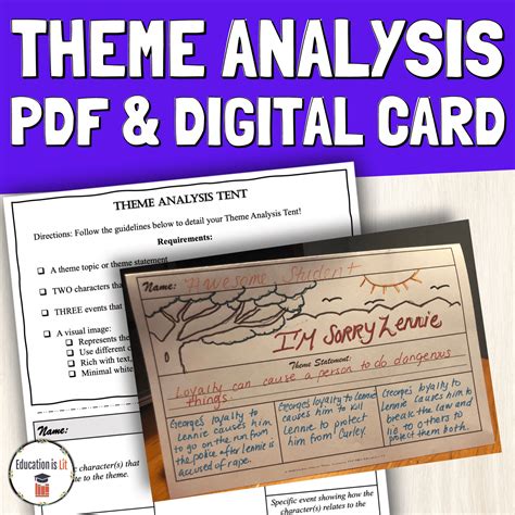 Theme Activities Theme Analysis Paper Tent With Multiple Templates Education Is Lit