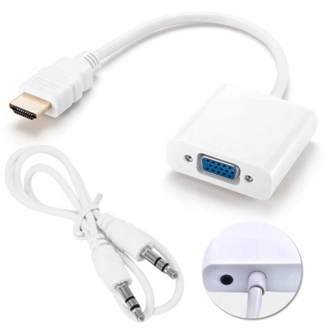 Adapter Z Hdmi Na Vga Audio Przej Ci Wka Konwerter Jack Kabel