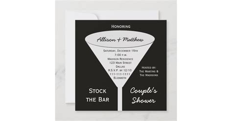 Stock The Bar Couples Shower Invitation Zazzle