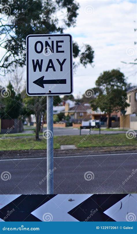 One Way Signage On Road Stock Image Image Of Pointing 122972061