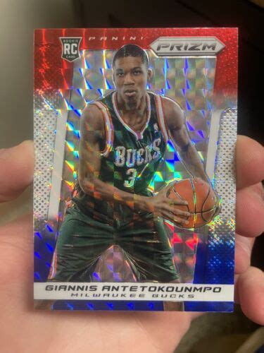 Prizm Red White Blue Mosaic Giannis Antetokounmpo Rookie Rc