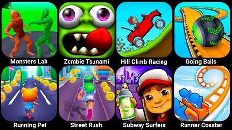 Monster Lab Zombie Tsunami Hill Climb Racing Going Balls Subway