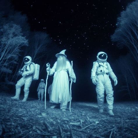 Trail Cam Footage Of Gandalf And Astronauts In The Middle Of An Opening