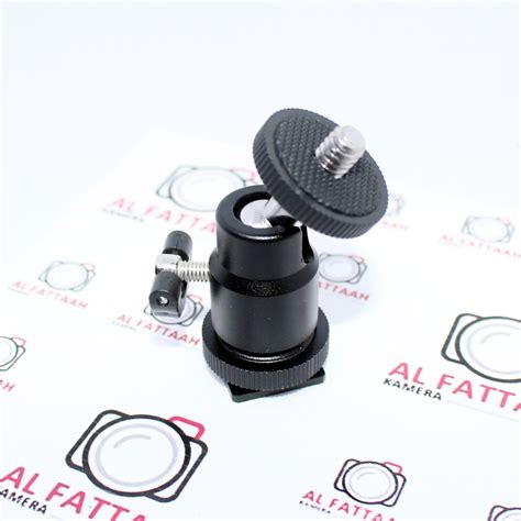 Jual Ball Head Hot Shoe Swivel Mini Ring Light Ballhead Ringlight Holder Sambungan