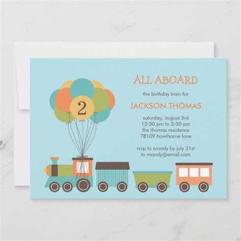 Birthday Train Birthday Party Invitation Zazzle