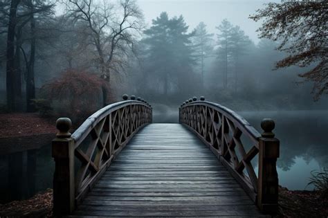 Un Puente En La Niebla Por Persona En Px Foto Premium