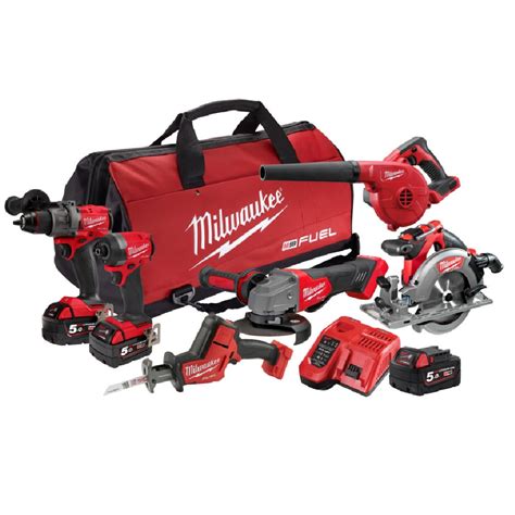 Milwaukee M18fpp6a3503b 6 Piece 18v 5 0ah Cordless Brushless Gen 4