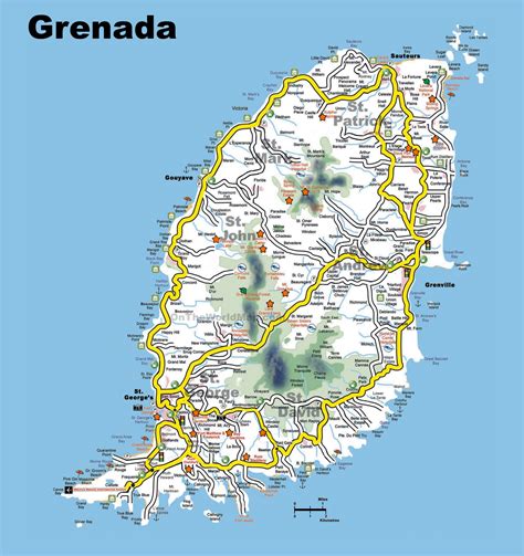 Grenada tourist map - Ontheworldmap.com