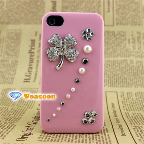 Light Pink Rhinestone Iphone 4 Case By Veasoon