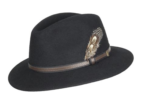 Oxford Blue Wool Felt Hat Black - Game & Gun Premium jagttøj & jagtudstyr