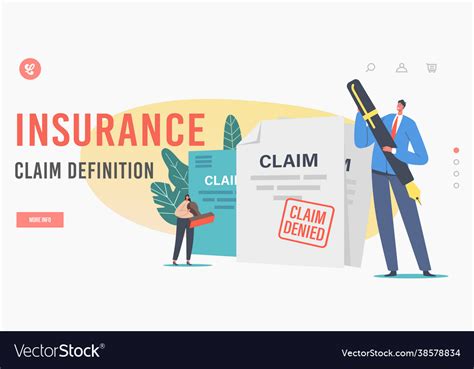 Insurance Claim Definition Landing Page Template Vector Image