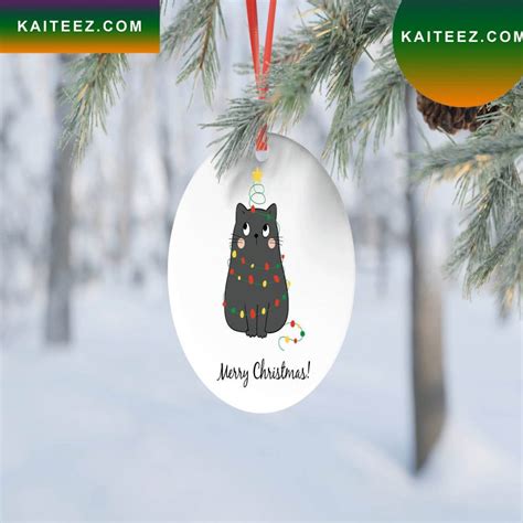 Black Cat Christmas Tree Keepsake Christmas Ornament Kaiteez