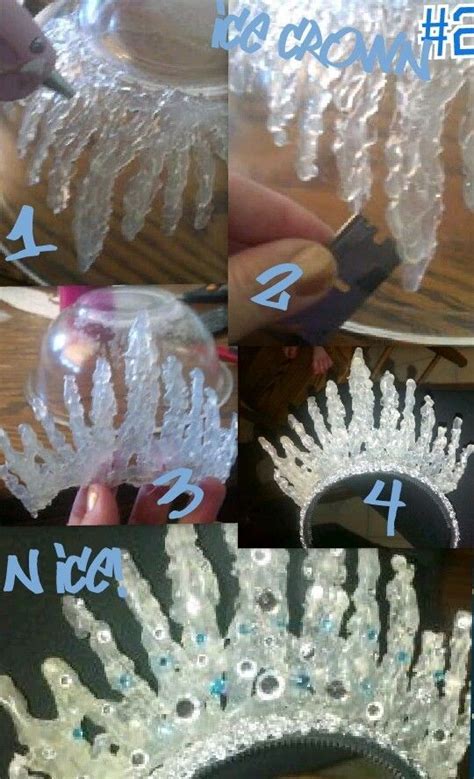 Ice Queen Crown Out Of Hot Glue Knutsel Idee Ijskoningin Winterfeest