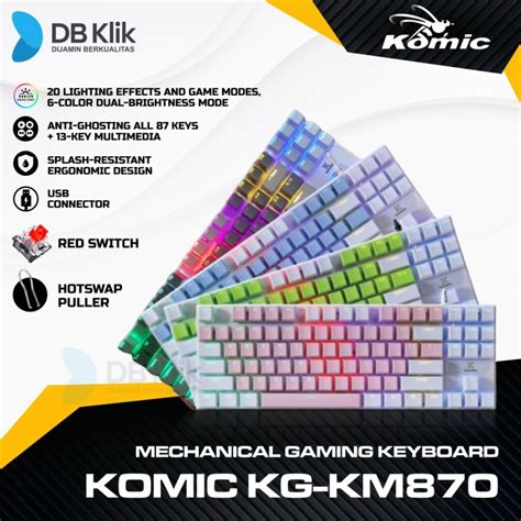 Jual Keyboard Gaming Komic Kg Km Mechanical Hotswap Red Switch Tkl