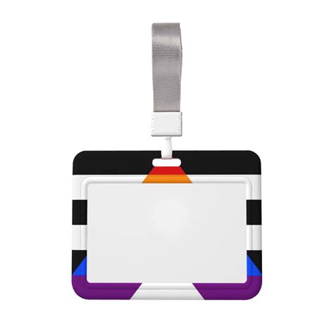 Lgbtq Gay Straight Ally Pride Flag Badge Holder With Lanyard Horizontal