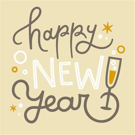 Letras feliz año nuevo | Vector Gratis