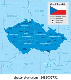 Vector Map Czech Republic Borders Regions Stock Vector (Royalty Free ...