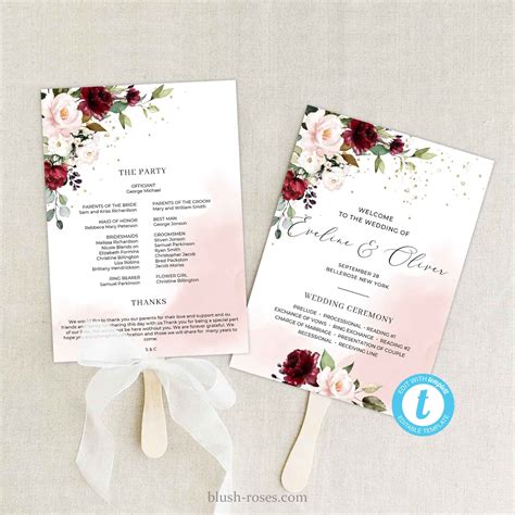 Floral Wedding Programs Wedding Program Fans Wedding Ceremony