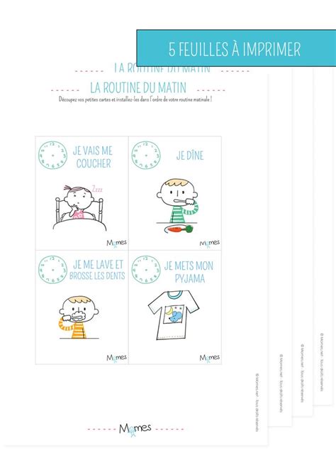 Avec nos petites cartes routines à imprimer votre enfant va d abord s