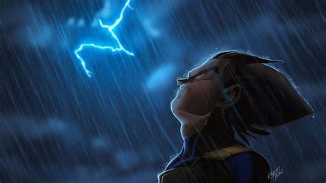 Vegeta in the Rain by ryantaio on DeviantArt