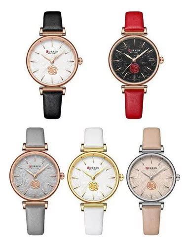 Relojes De Cuarzo De Cuero De Lujo Curren Para Mujer Color De La