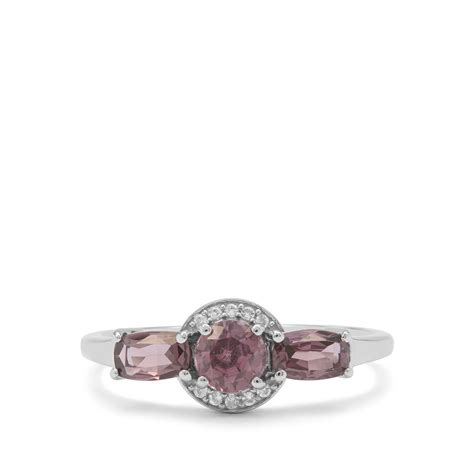 Burmese Pink Spinel White Zircon 9K White Gold Ring ATGW 1 30cts