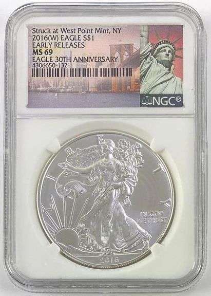 Struck At West Point Mint NY 2016 W American Silver Eagle Early