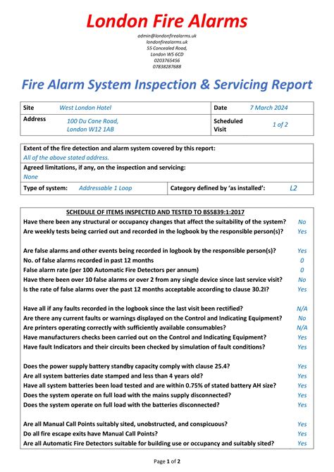 Fire Alarm Certificate London Fire Alarms 2024