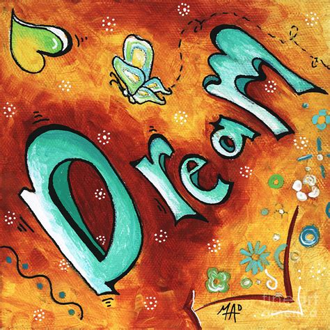 Dream Inspirational Typography Art Original Word Art Painting By Megan