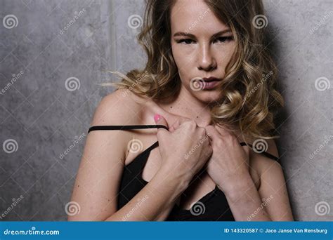A Gorgeous Blonde Model In Studio Stock Image Image Of Blonde Back