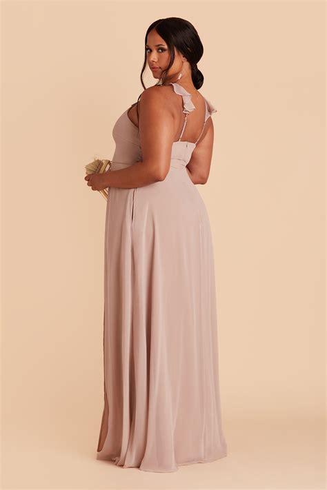 Adelle Chiffon Bridesmaid Dress Taupe Birdy Grey