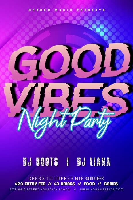 Good Vibes Night Party Template Postermywall