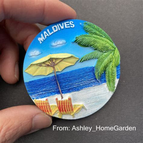 Maldives Beach Tourist Travel Souvenir Gift 3D Resin Refrigerator