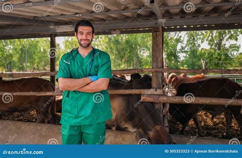 Portrait Of Happy Professional Handsome Man Veterinarian In Uniform