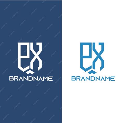 Premium Vector | A blue and white logo for a company called ex logo.