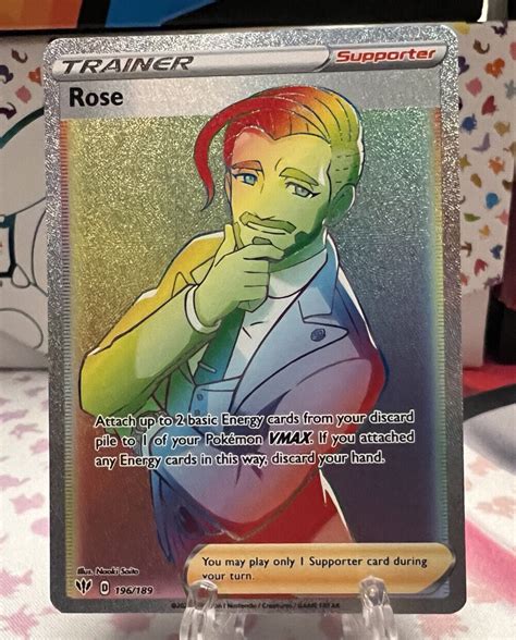 Pokemon Tcg Rose Darkness Ablaze Full Art Rainbow Secret Rare