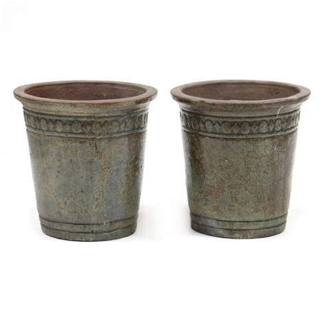 Pair of Glazed Stoneware Garden Planters (Lot 94 - May Estate ...