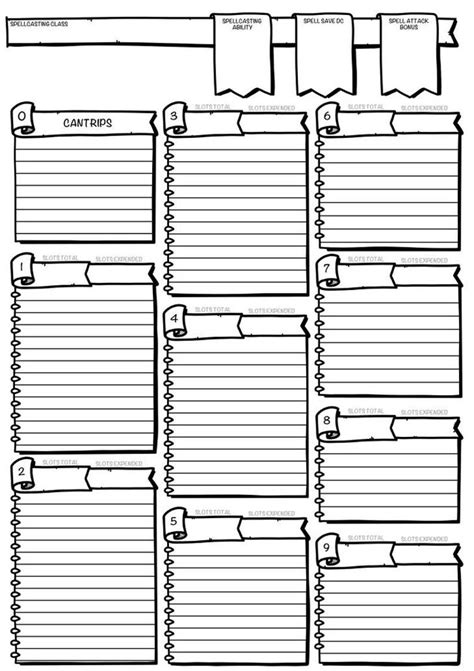 Dungeons And Dragons Compatible Spell Book Etsy Dnd Character Sheet