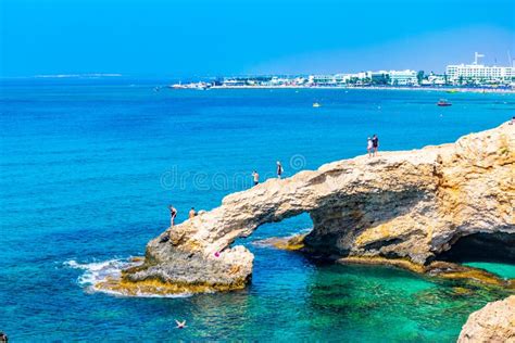 AGIA NAPA CYPRUS AUGUST 15 2017 Sea Caves At Cap Greco In The South