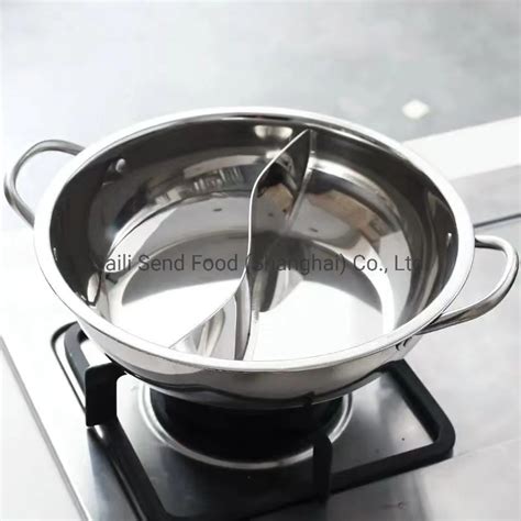 3 Ply Stainless Steel Induction Shabu Shabu Hot Pot With Divider