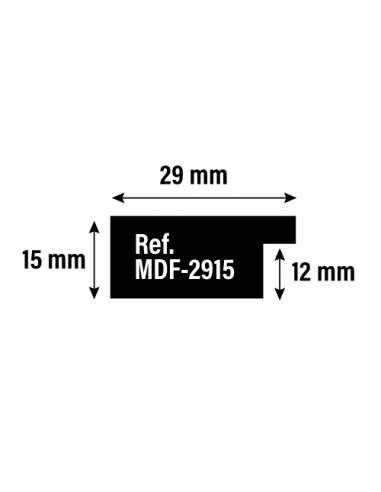 MOLDURA PARA CUADROS 29x15 Mm DM BLANCO MATE